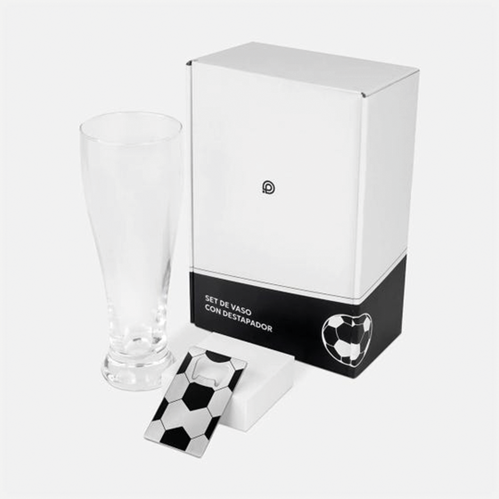 SET DE VASO Y DESTAPADOR SOCCER